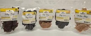 100% Air Dried Chicken, Pork, Turkey & Beef Strips and Medallions - USA Made by Penny