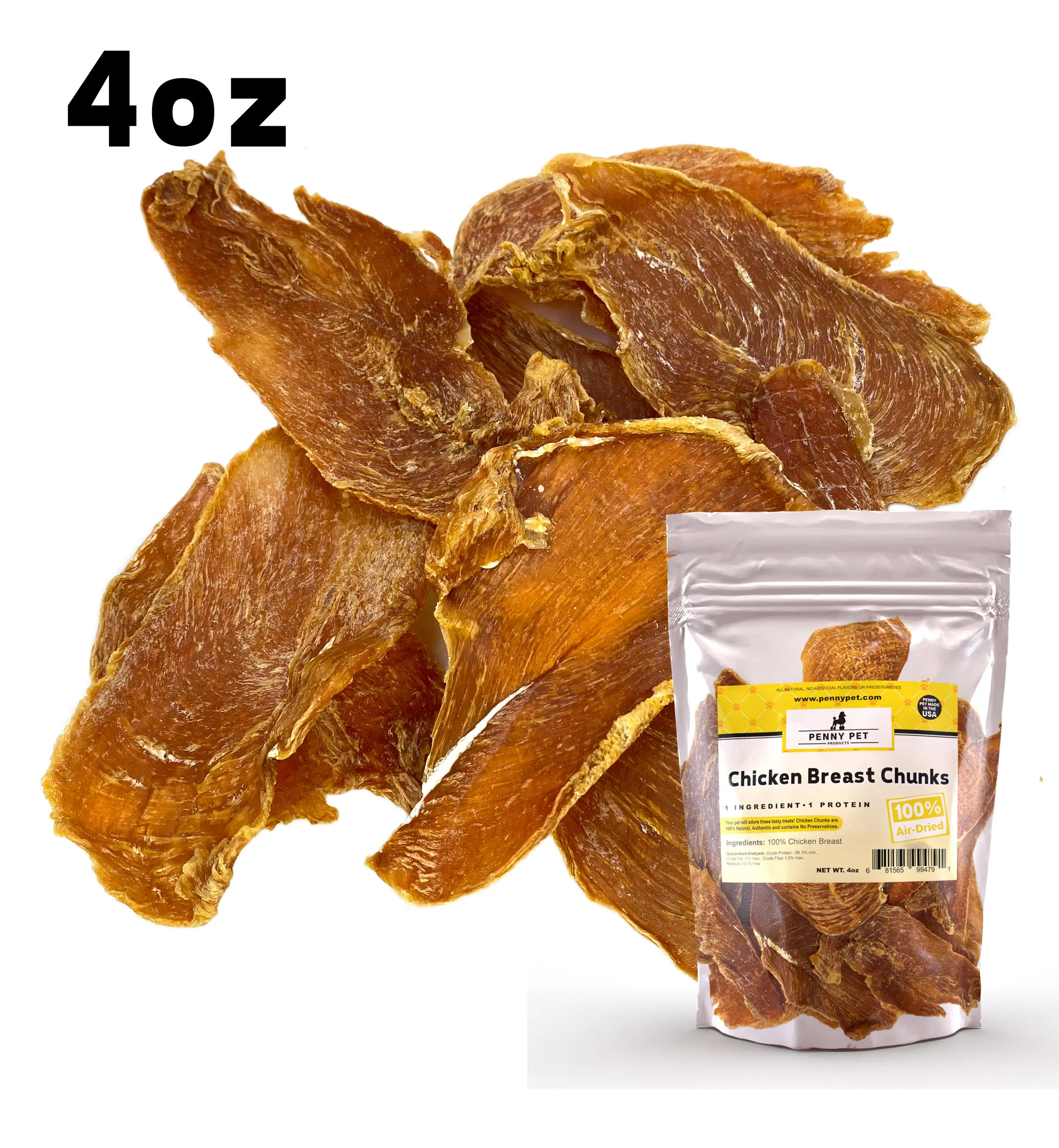 100% Air Dried Chicken, Pork, Turkey & Beef Strips and Medallions - USA Made by Penny