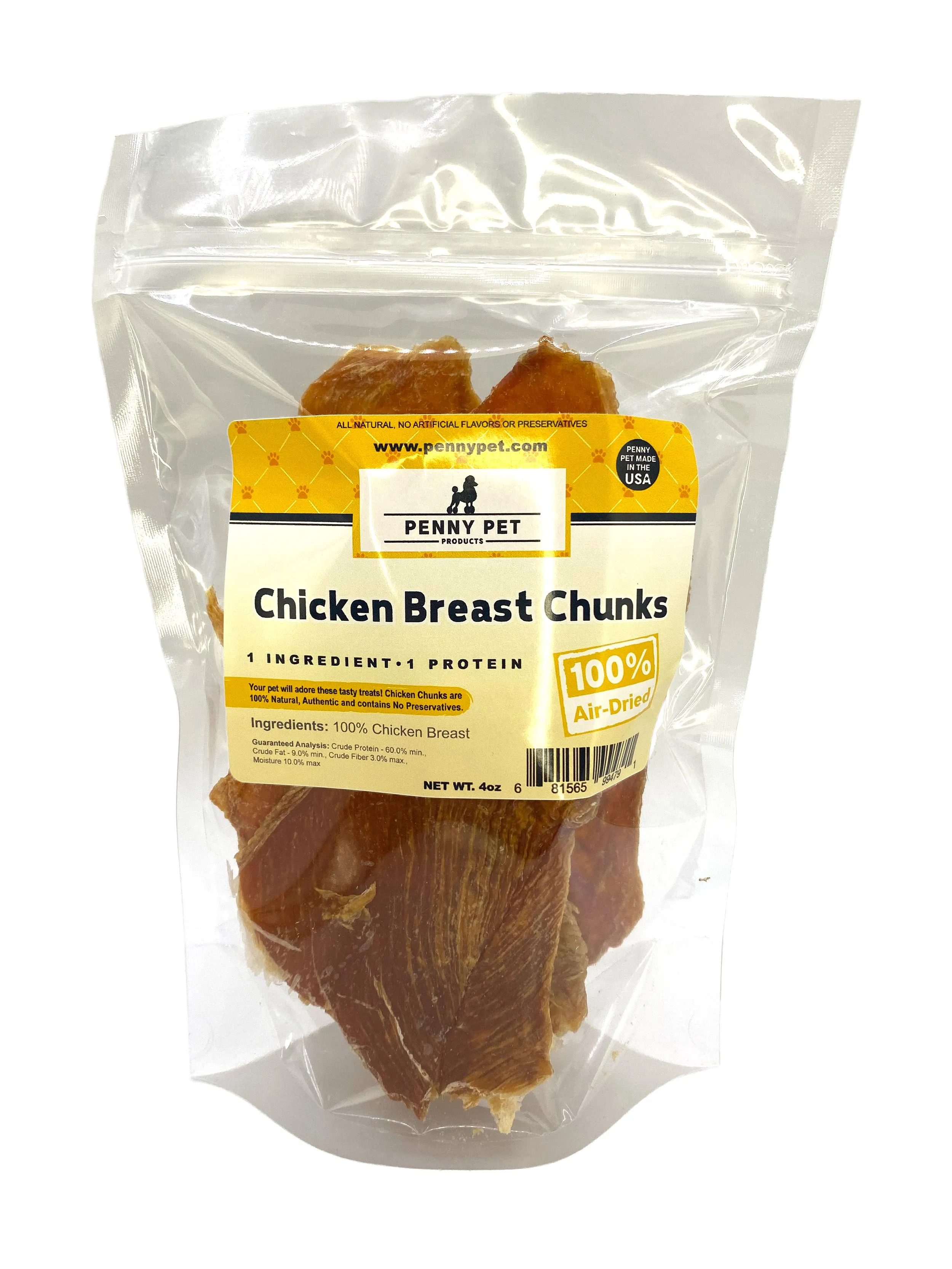 100% Air Dried Chicken, Pork, Turkey & Beef Strips and Medallions - USA Made by Penny