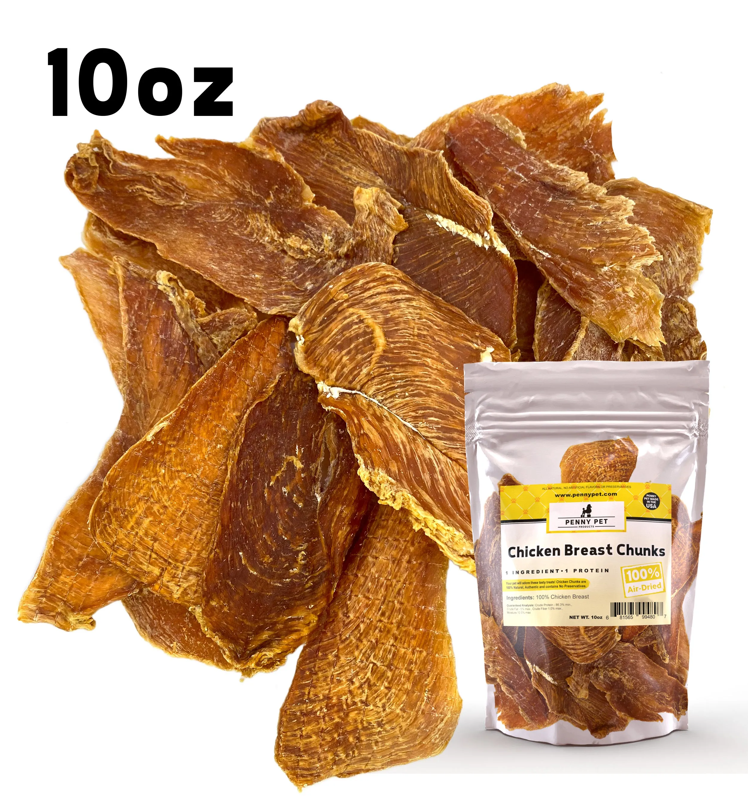 100% Air Dried Chicken, Pork, Turkey & Beef Strips and Medallions - USA Made by Penny