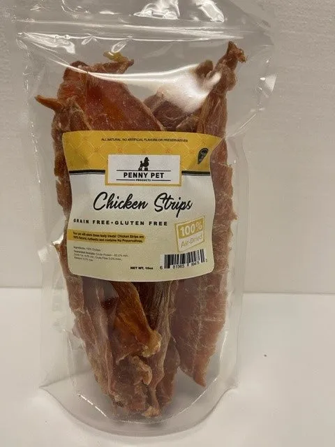 100% Air Dried Chicken, Pork, Turkey & Beef Strips and Medallions - USA Made by Penny
