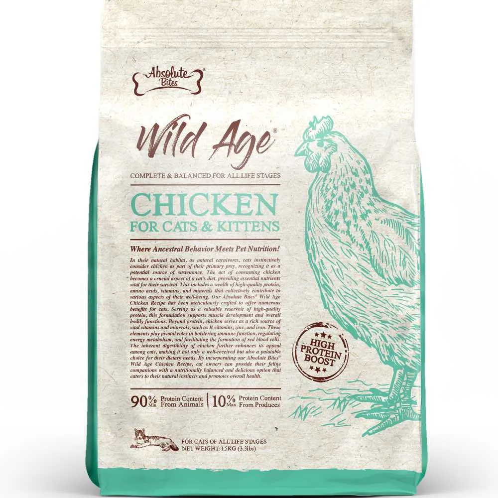 '30% OFF FREE TREAT': Absolute Bites Wild Age Chicken Dry Cat Food
