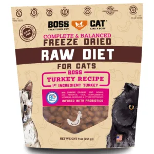 '30% OFF/BUNDLE DEAL': Boss Cat Turkey Grain-Free Freeze-Dried Raw Cat Food 9oz