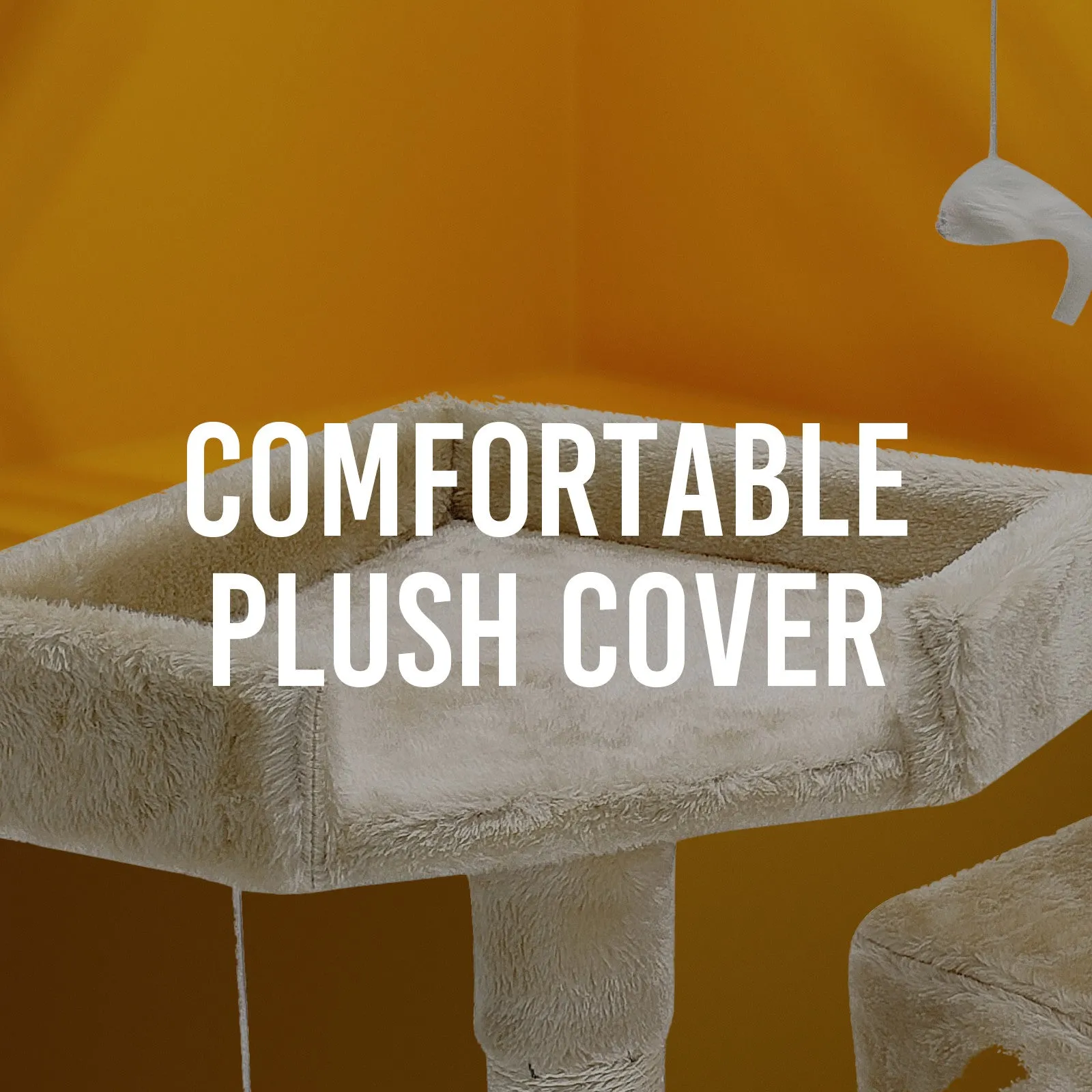 4Paws Cat Tree Scratching Post House Furniture Bed | Luxury Plush Play | 180cm | Beige