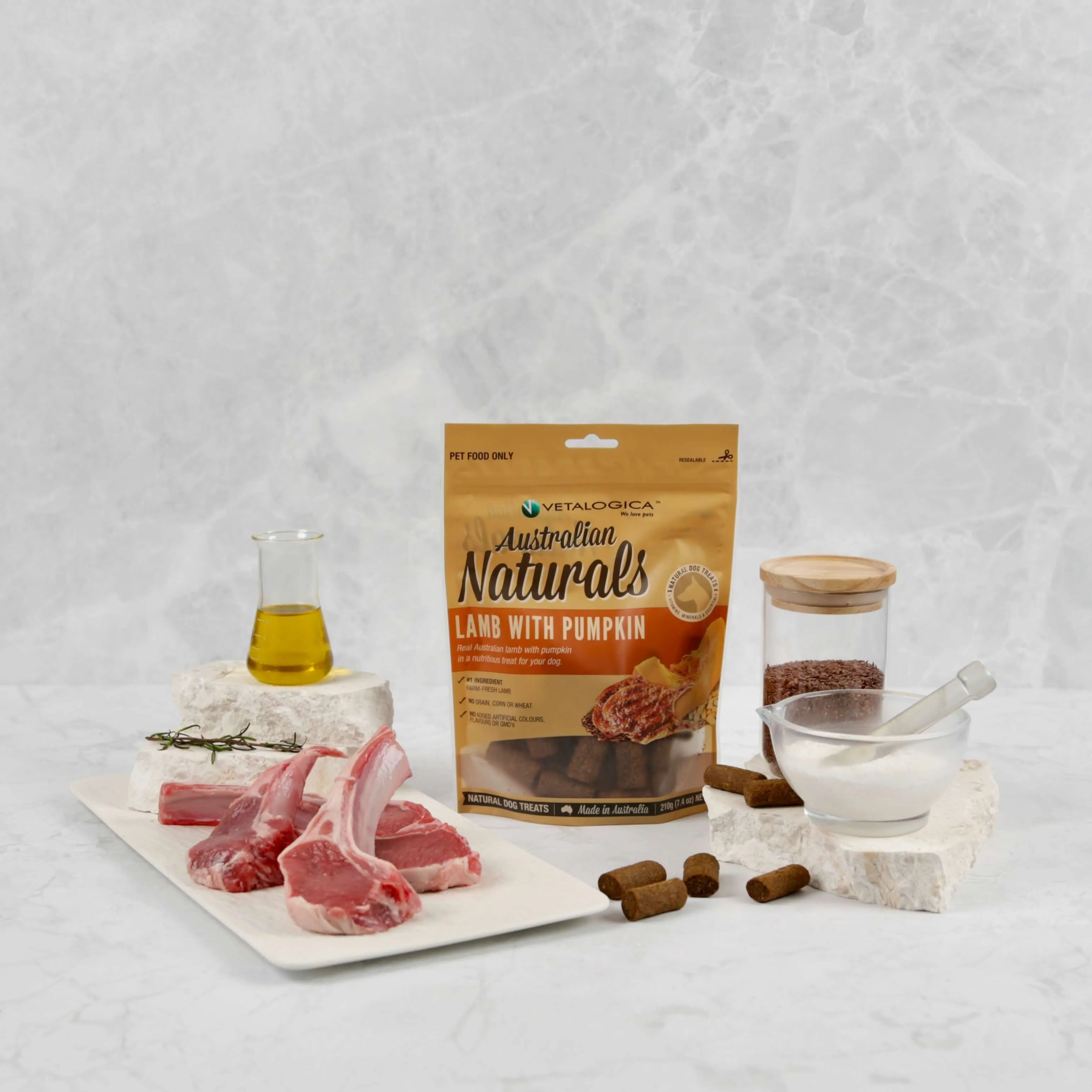 Australian Naturals Lamb with Pumpkin Treats for Dogs 210g