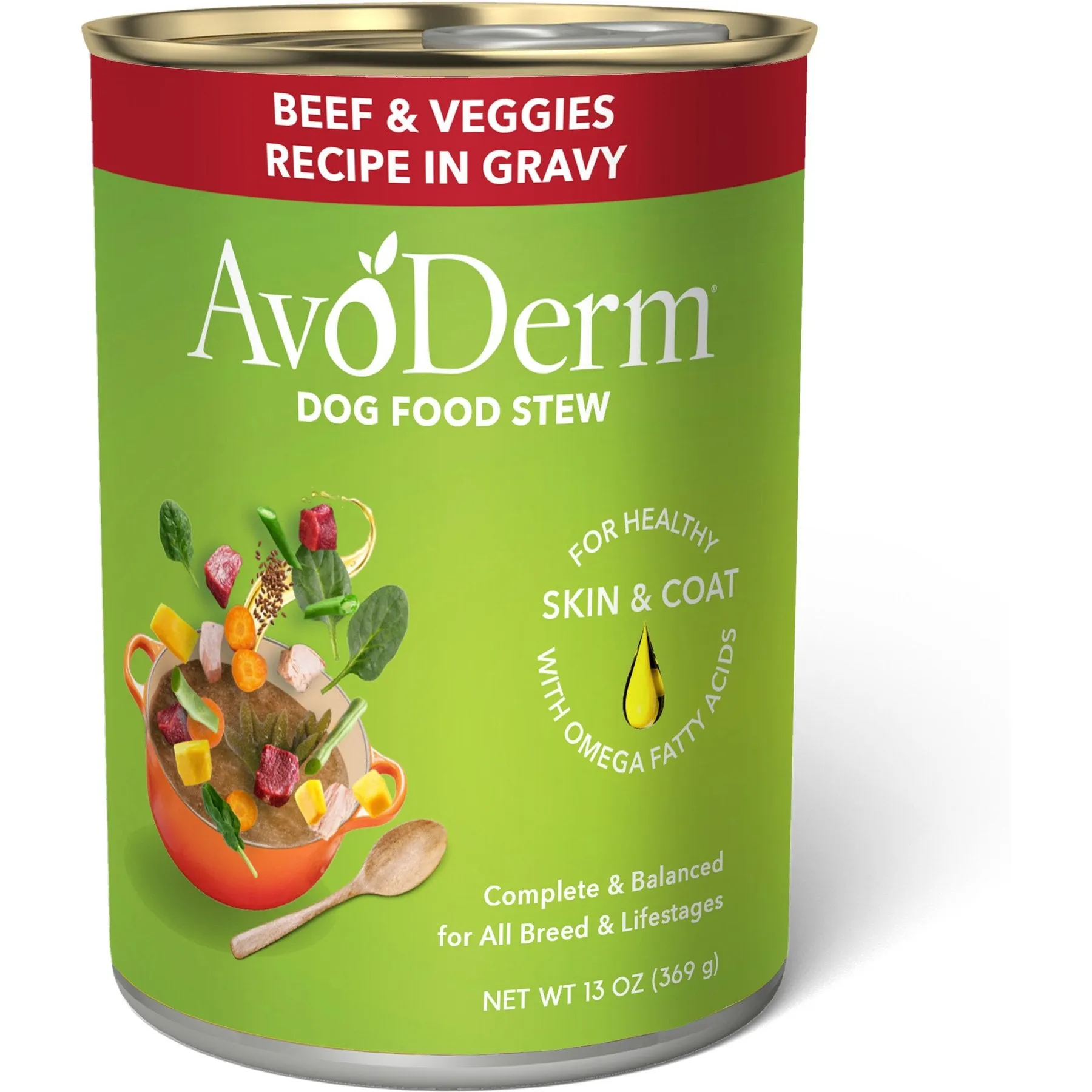 AvoDerm Beef with Vegetables Recipe Grain-Free Stew Wet Dog Food, 13-oz