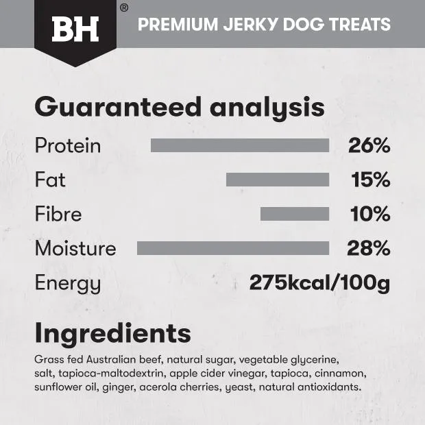 Black Hawk Dog Treats Beef Jerky Straps 100g