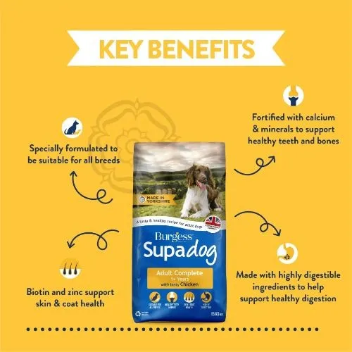 Burgess Supadog Adult Dog Food with Chicken 15kg