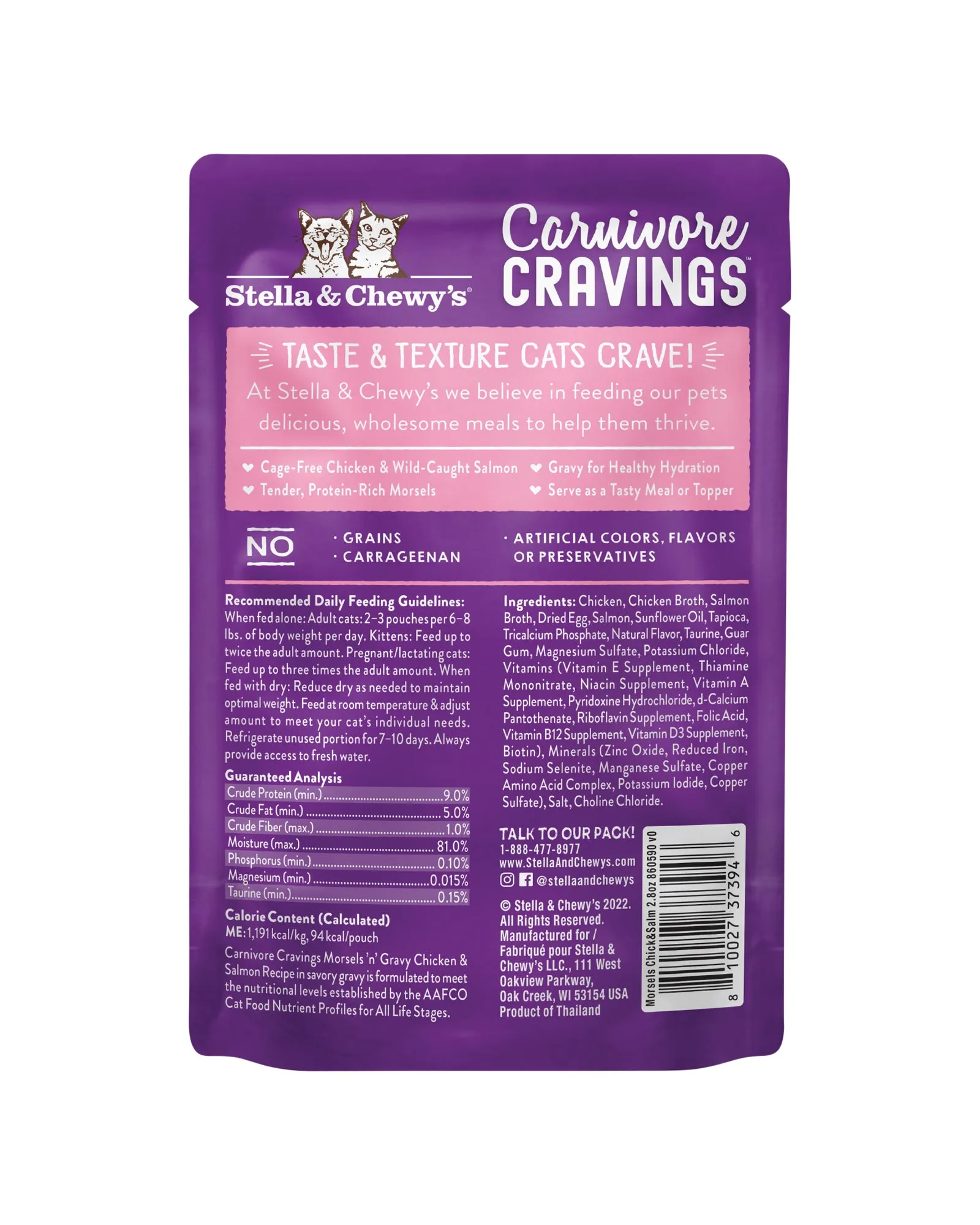 Carnivore Cravings Chicken and Salmon Shredded Cat Food - Pack of 24