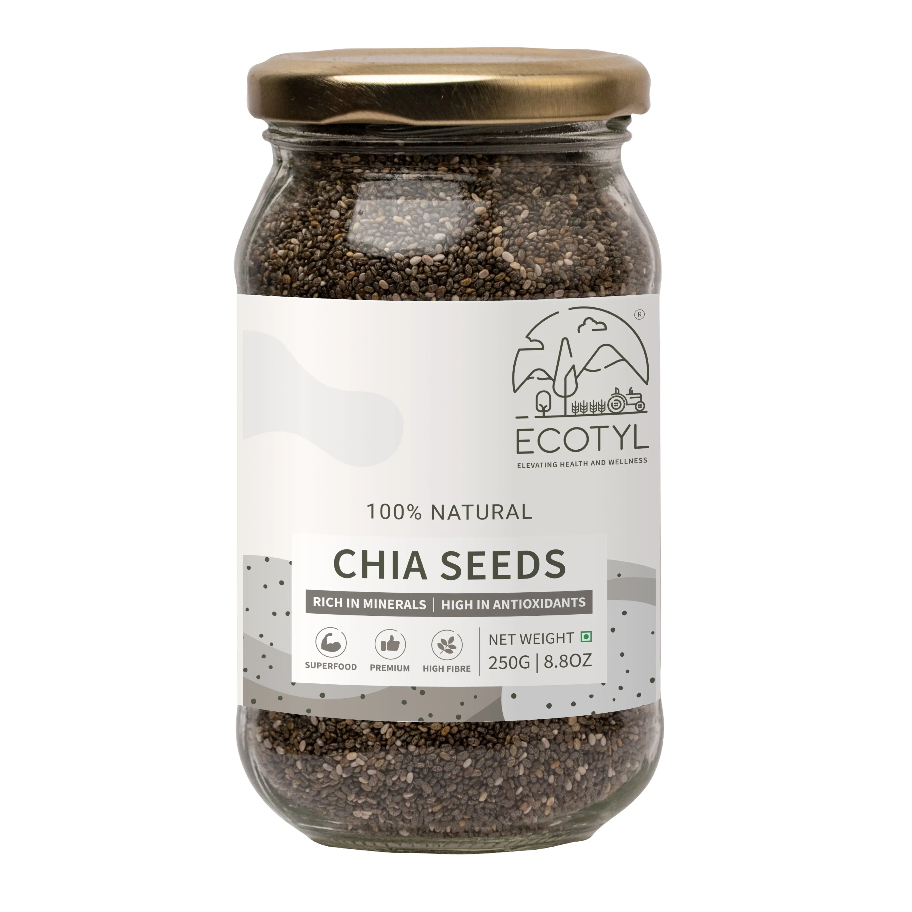 Chia Seeds Raw Rich in Antioxidants & Fibre
