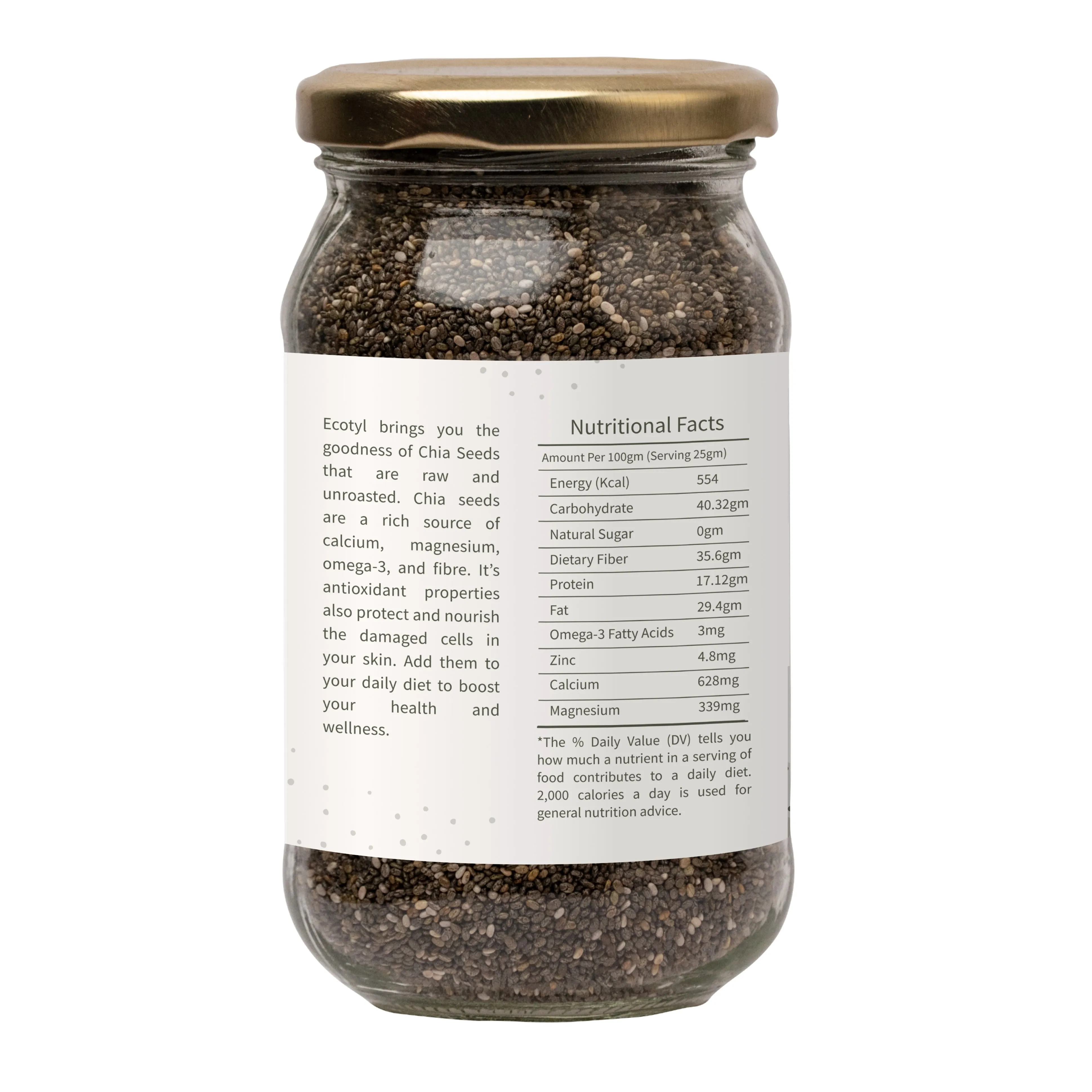 Chia Seeds Raw Rich in Antioxidants & Fibre