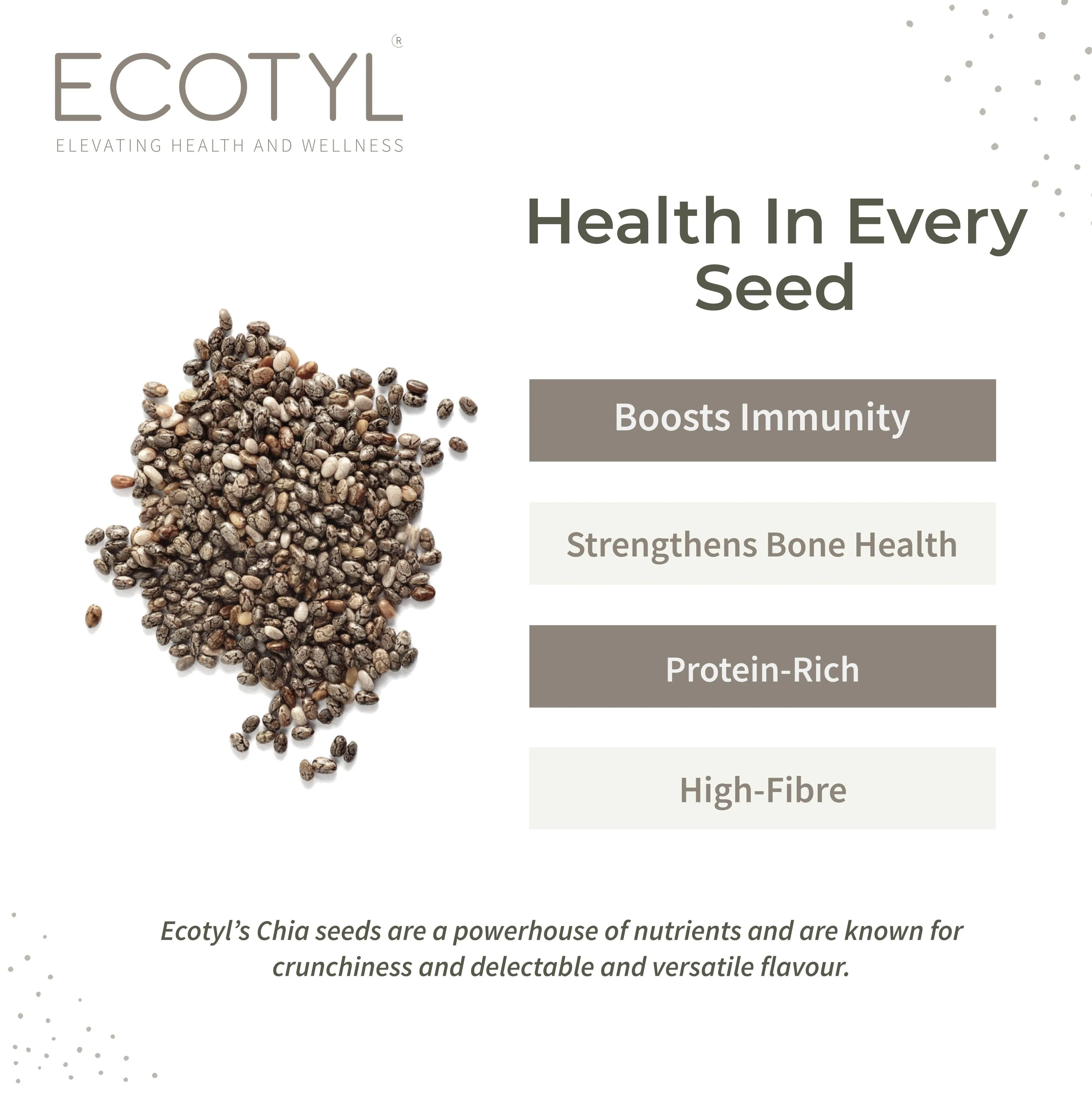 Chia Seeds Raw Rich in Antioxidants & Fibre