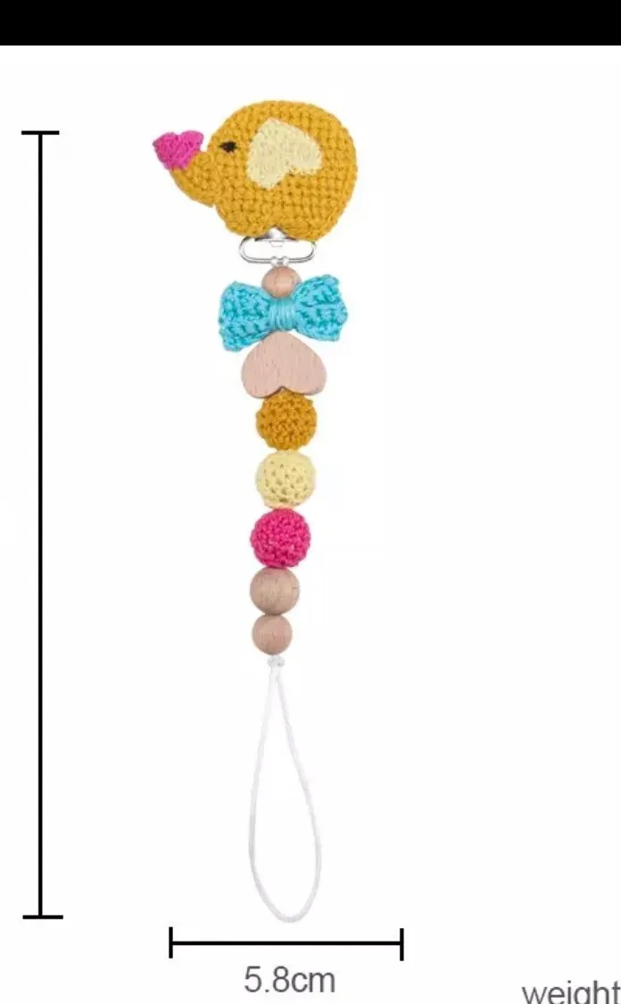 Crochet Pacifier / Dummy Clip , bunny rabbit