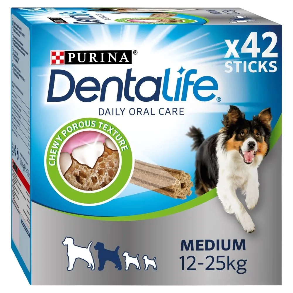 Dentalife Medium Dog Treat Dental Chew  42-Stick - Pack of 2