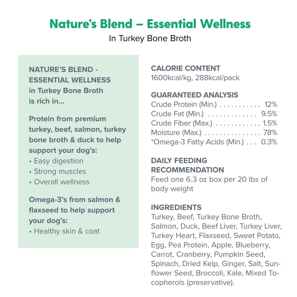 Dr. Marty Nature’s Blend Essential Wellness in Turkey Bone Broth Wet Dog Food, 6.3-oz, case of 12