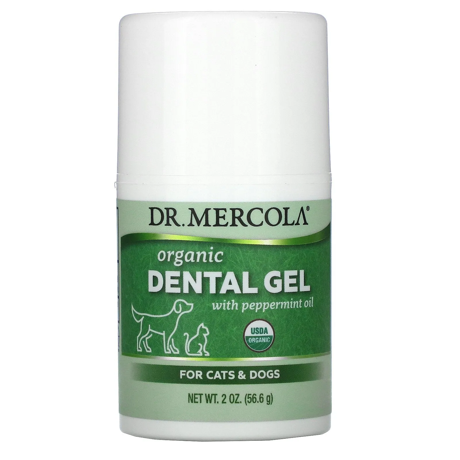 Dr. Mercola Organic Dental Gel with Peppermint Oil For Cats & Dogs 2oz