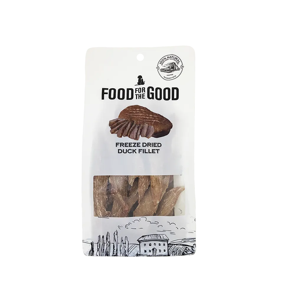 Food For The Good Dog & Cat Treats Freeze Dried Duck Fillet 100g