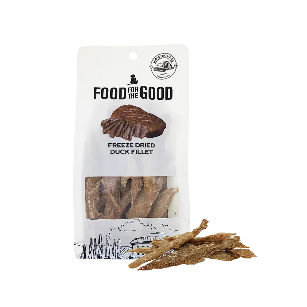 Food For The Good Dog & Cat Treats Freeze Dried Duck Fillet 100g