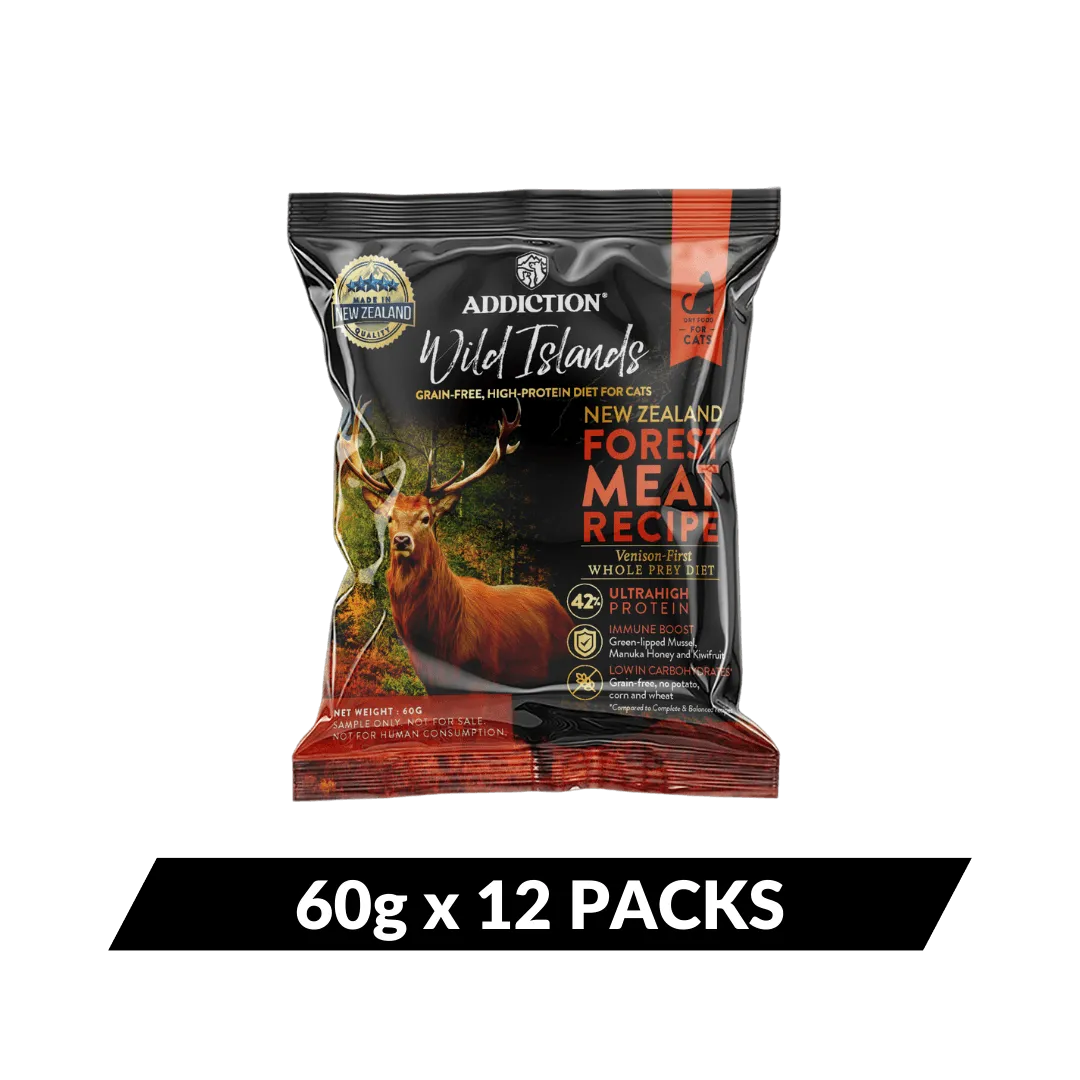Forest Meat Premium Venison Recipe Dry Cat Food - Trial Pack Bundle of 12