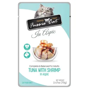 Fussie Cat Tuna Shrimp in Aspic Pouch Wet Cat Food 2.47oz