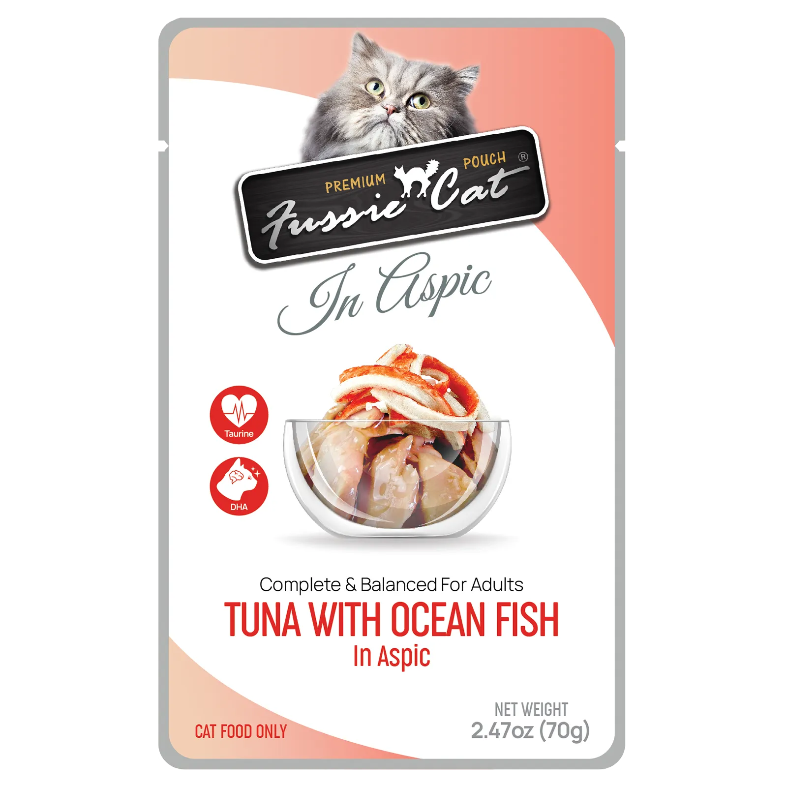 Fussie Cat Tuna With Ocean Fish In Aspic 2.47-oz Pouch, Wet Cat Food