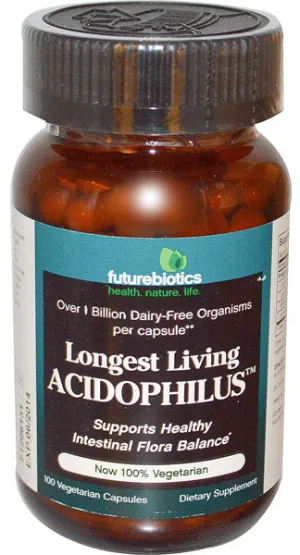 FUTUREBIOTICS - Longest Living Acidophilus - 100 Vegetarian Capsules