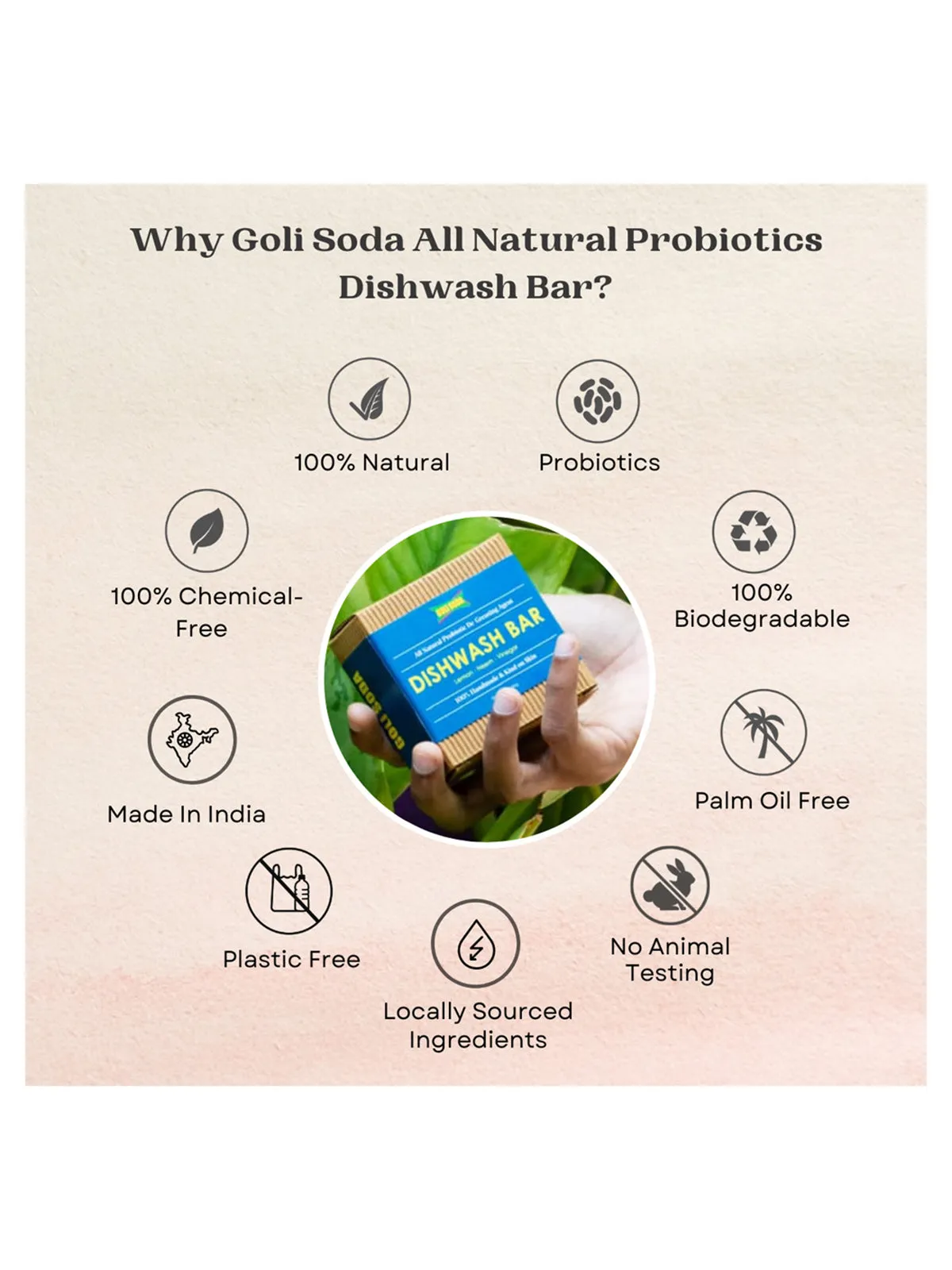 Goli Soda All Natural Probiotics Dish Wash Bar Pack Of Three
