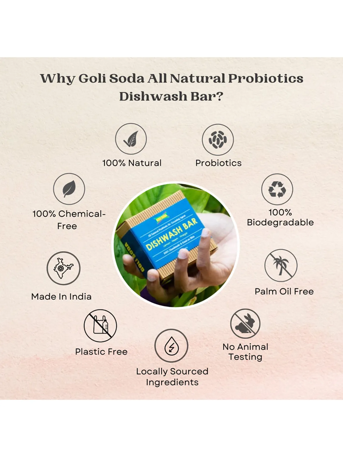 Goli Soda All Natural Probiotics Dish Wash Bar