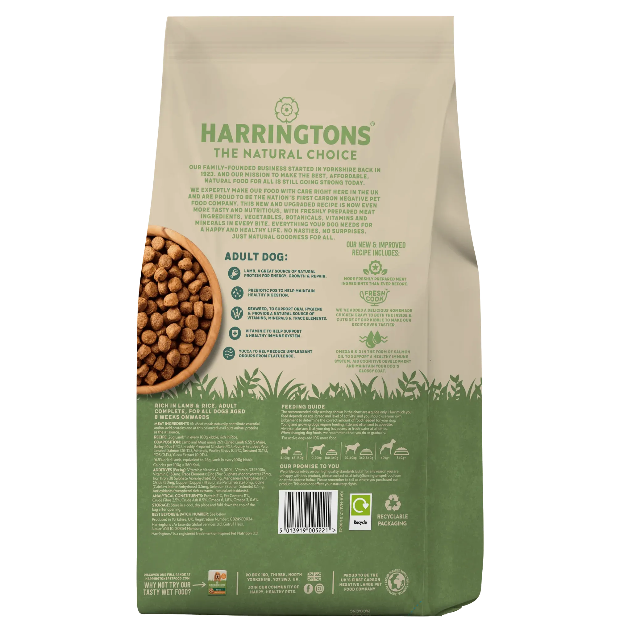 Harringtons Dry Adult Dog Food Lamb 1.7kg