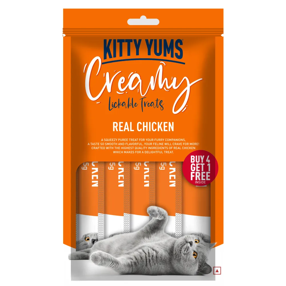 Kitty Yums Real Chicken, Seafood Medley and Crab & Chicken Creamy Cat Treats Combo