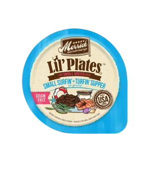 Merrick Lil' Plates Grain Free Small Surfin'   Turfin' Supper Wet Dog Food, 3.5-oz Case of 12