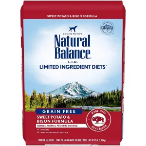 Natural Balance L.I.D. Bison Sweet Potato Dry Dog Food 12lb