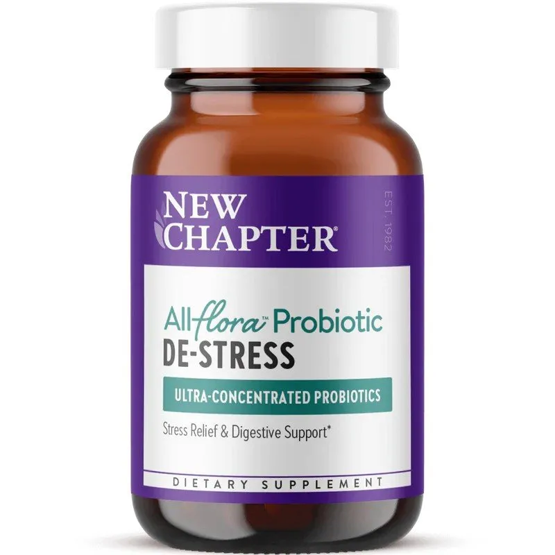 New Chapter All Flora Probiotic De-Stress-Ultra Concentrated Probiotics 30 Capsule