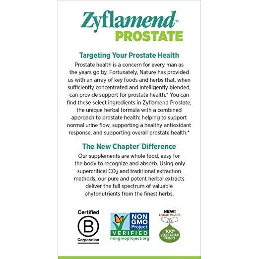 New Chapter Zyflamend Prostate Support Supplement with Saw Palmetto for Prostate Health - 60 Vegetarian Capsules