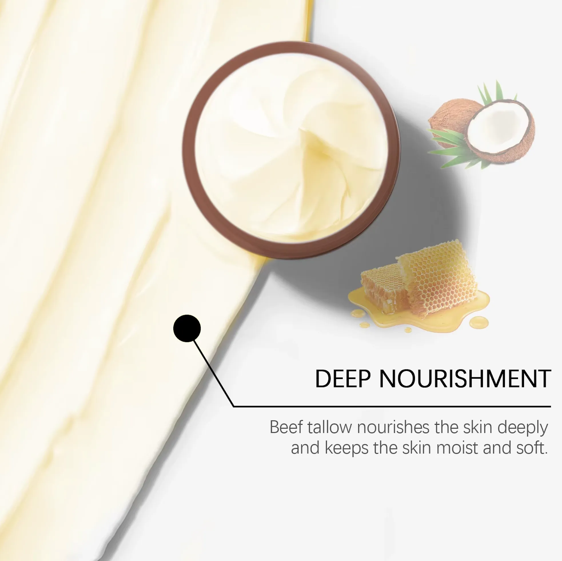 Organic Beef Tallow Face Cream | All natural No Chemicals | Olive Oil & Manuka Honey