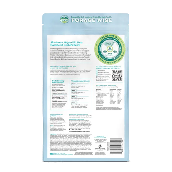 Oxbow Animal Health Forage Wise Hamster & Gerbil Food