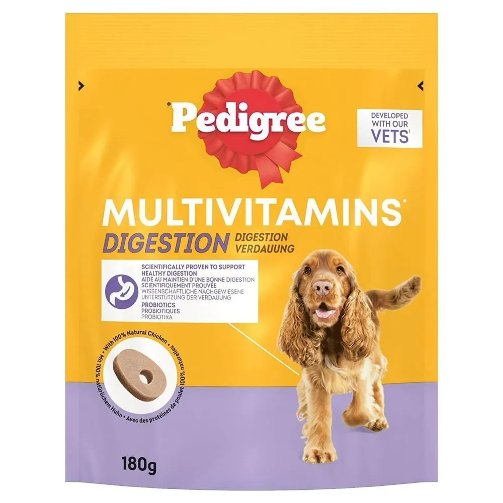 Pedigree 180g Multivitamins Digestion 30 Soft Dog Chews