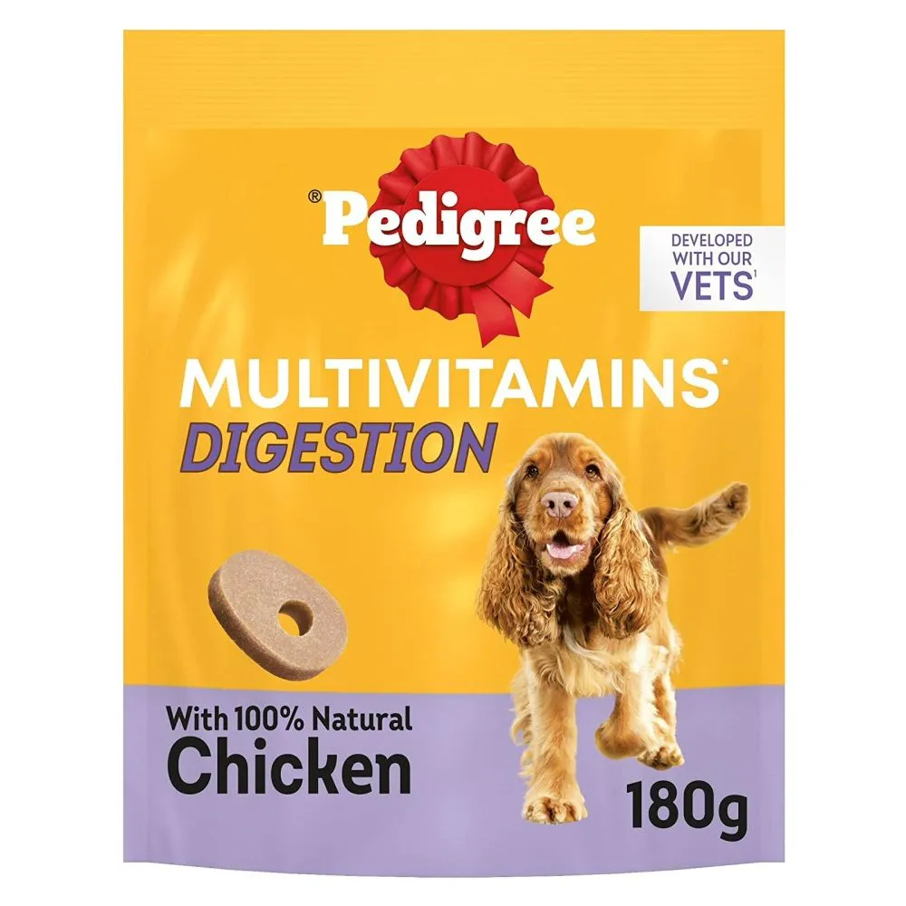 Pedigree 180g Multivitamins Digestion 30 Soft Dog Chews