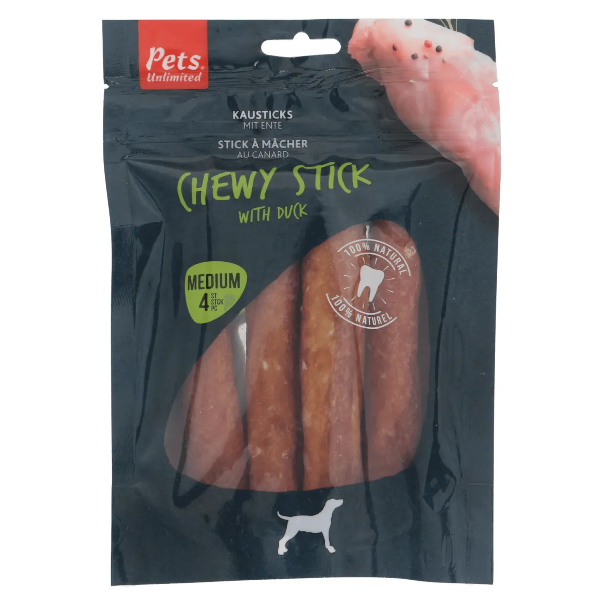 Pets Unlimited | Rawhide Dog Treat | Chewy Meat Sticks - Medium