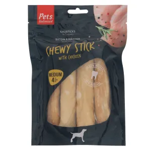 Pets Unlimited | Rawhide Dog Treat | Chewy Meat Sticks - Medium