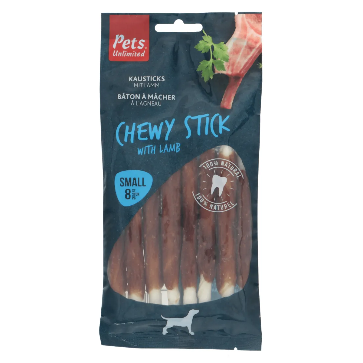 Pets Unlimited | Rawhide Dog Treat | Chewy Meat Sticks - Small