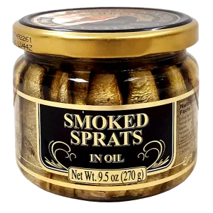 Riga Gold Smoked Sprats in Oil, 270g Jar or Old Riga
