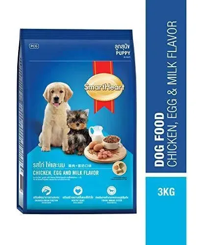 Smart Heart Puppy Dog Food Dry Chicken Egg and Milk, 3 kg