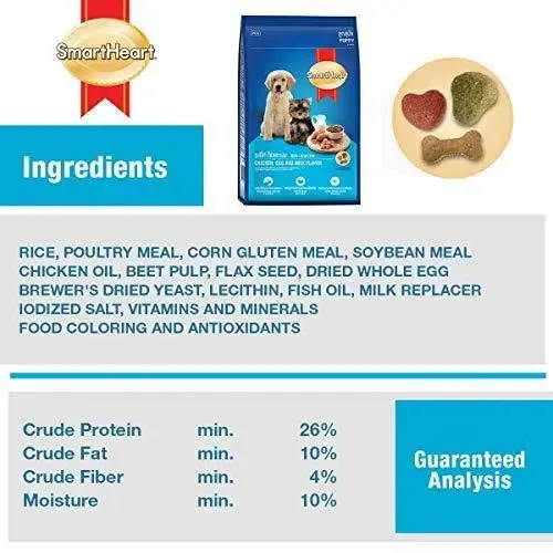 Smart Heart Puppy Dog Food Dry Chicken Egg and Milk, 3 kg