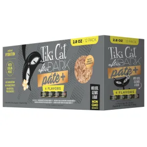 Tiki Cat After Dark Pate  Grain-Free Wet Food For Cats- Variety Pack (2.8 oz x 12 oz)