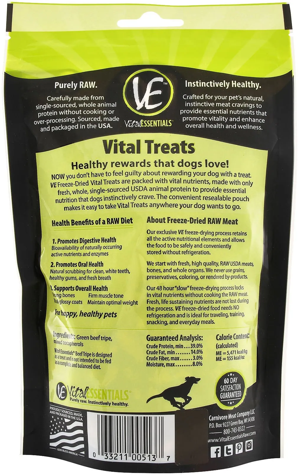 Vital Essentials Freeze-Dried Beef Tripe Dog Treats