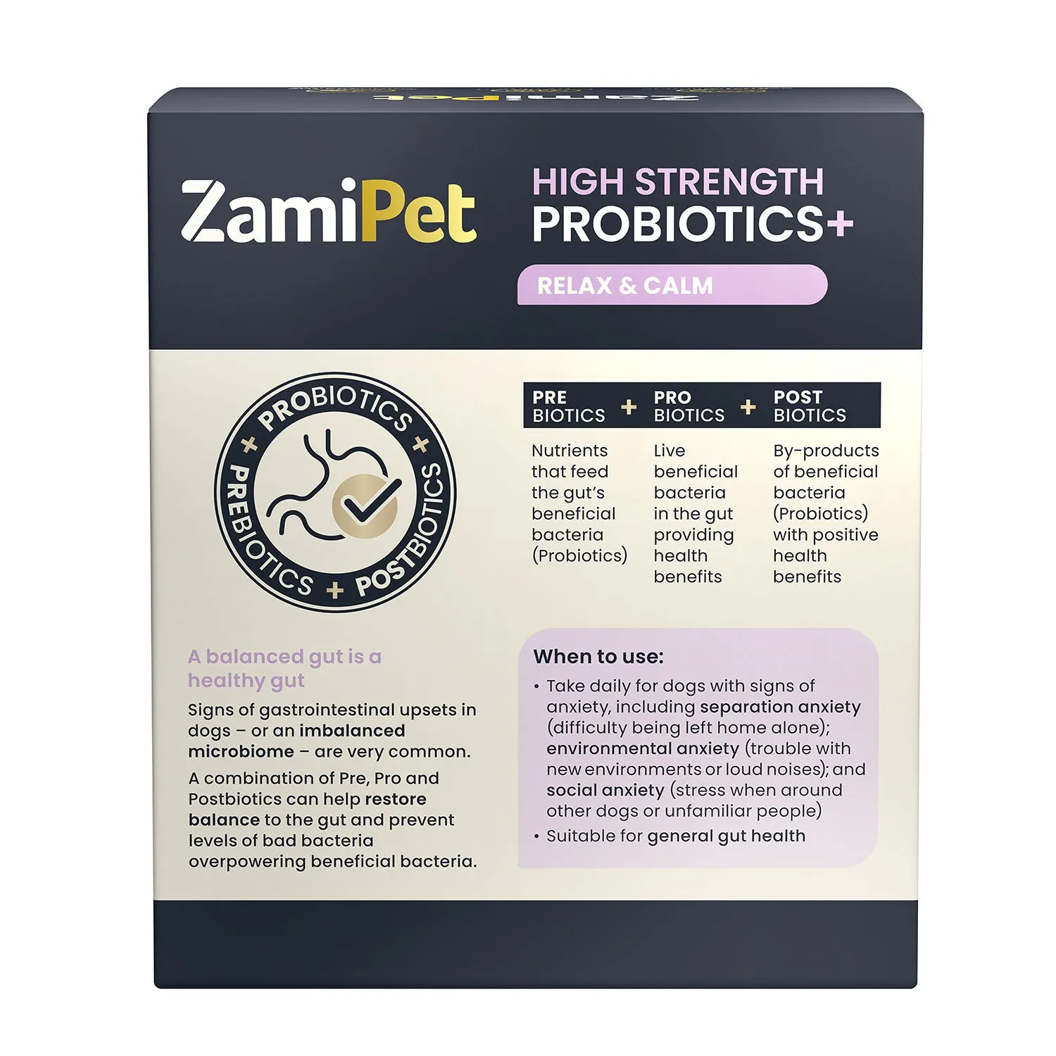 ZamiPet High Strength Probiotics   Relax & Calm 30 x 1.2g Powder Sachets for Dogs