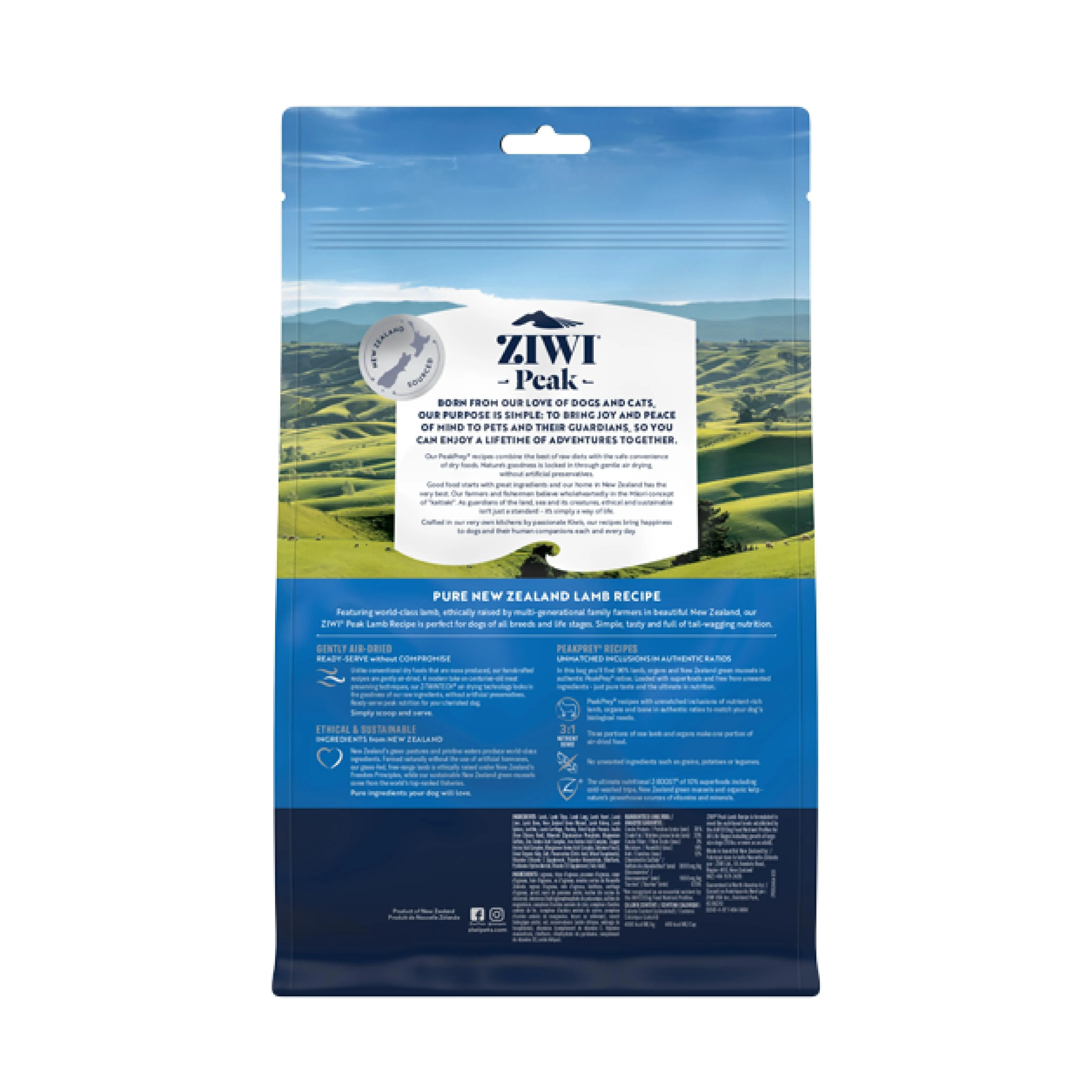 ZIWI Peak Air Dried Lamb Recipe Dog Food 454g