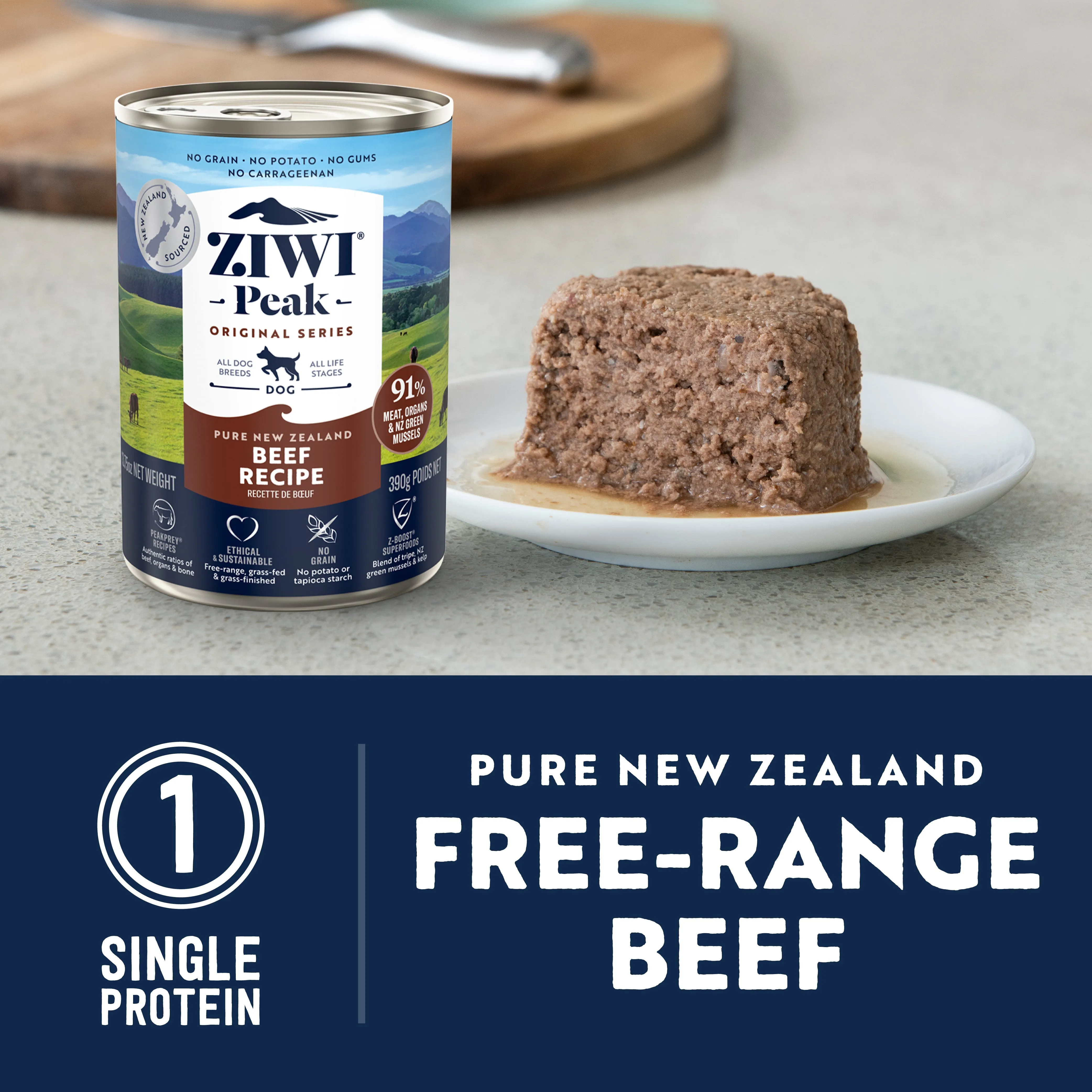 ZIWI Peak Wet Beef Recipe Dog Food 390g
