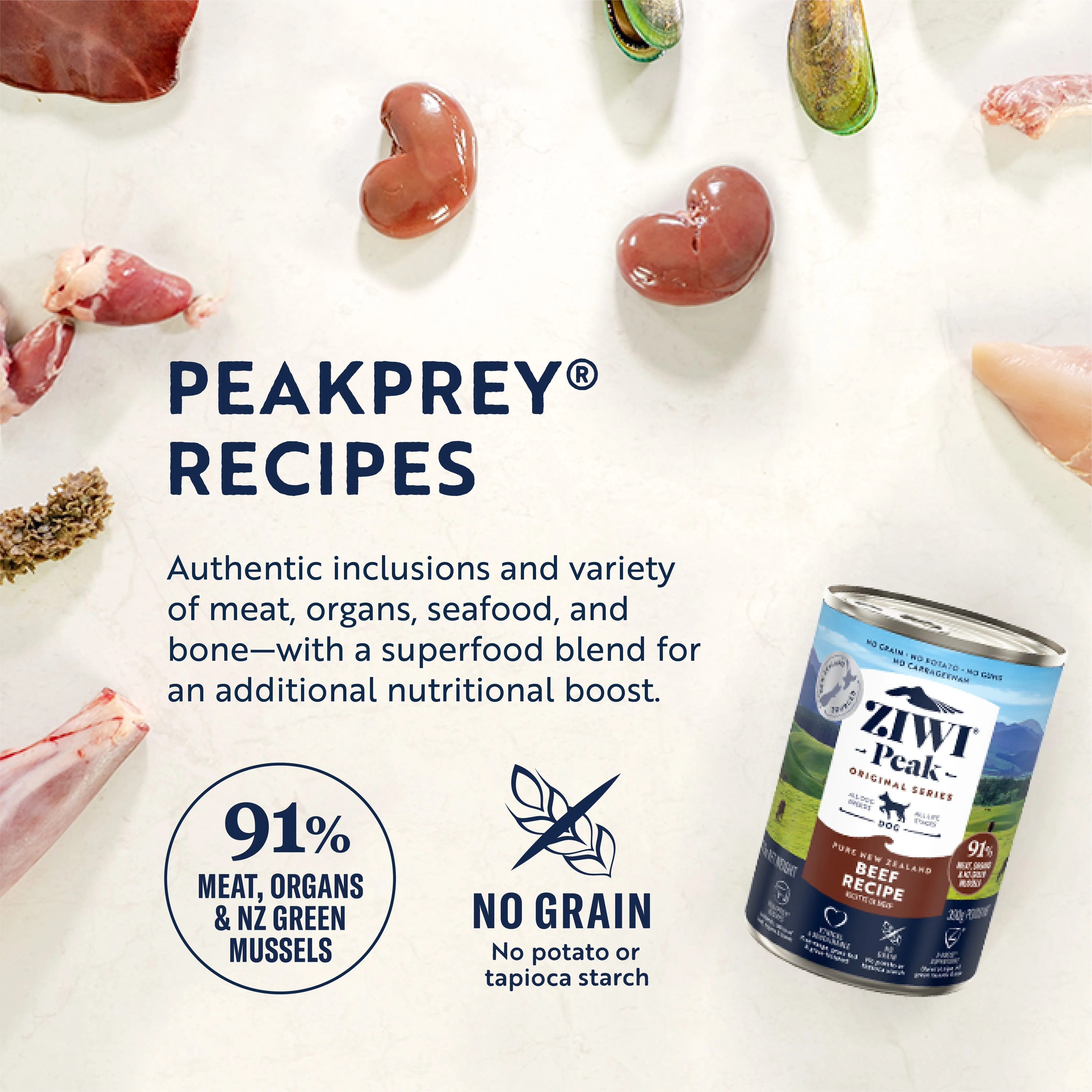 ZIWI Peak Wet Beef Recipe Dog Food 390g